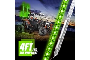 1PC 4FT LED Whip Light for Truck, BESTZHEYU 1.2M LED Whip Light Antenna Whips for Off- Road Vehicle ATV UTV RZR Polaris Sand Dune Buggy 4x4,Green