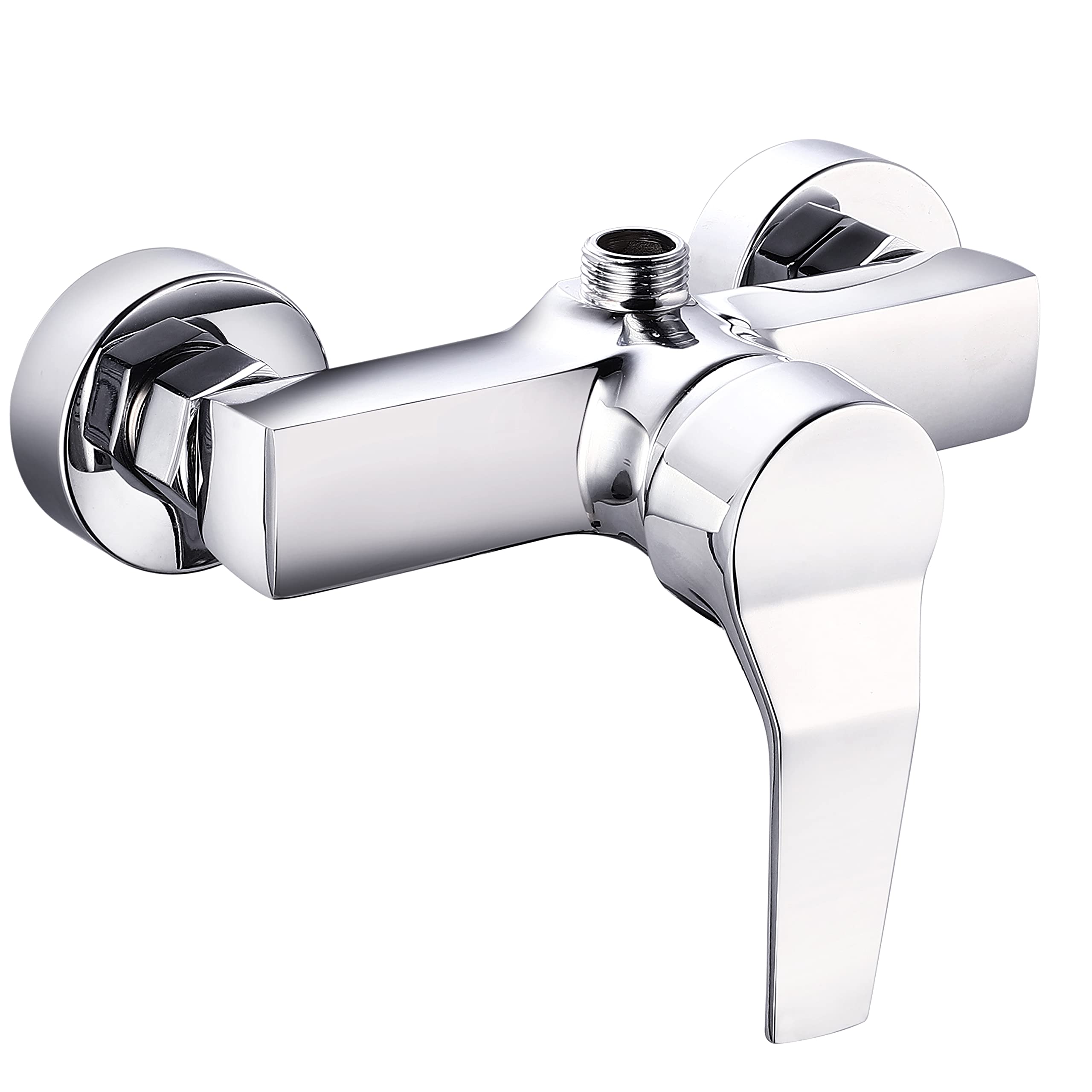 Elbe®chrome-plated brass shower mixer, single-lever shower mixer, shower mixer, silver