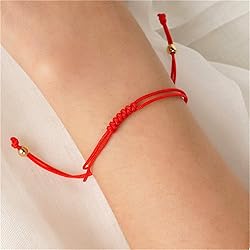 Caiyao Handmade Good Luck 7 Knots Red String of
