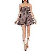 Forever 21 Womens Organza Bubble-Hem Mini Dress