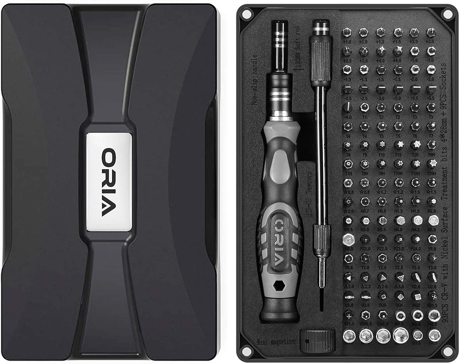 ORIA 2020 Upgraded 106 PCS Precision Screwdriver kit with 102 Precision Bits, Black - - 