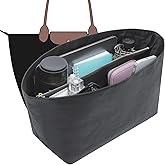 Doxo Purse Organizer Insert for le pliage Tote, Extra Lightweight Waterproof le pliage Large Organizer with YKK Zip, Bag Organizer Insert Compatible with Long Champ Shoulder Bag Large(Black,L)