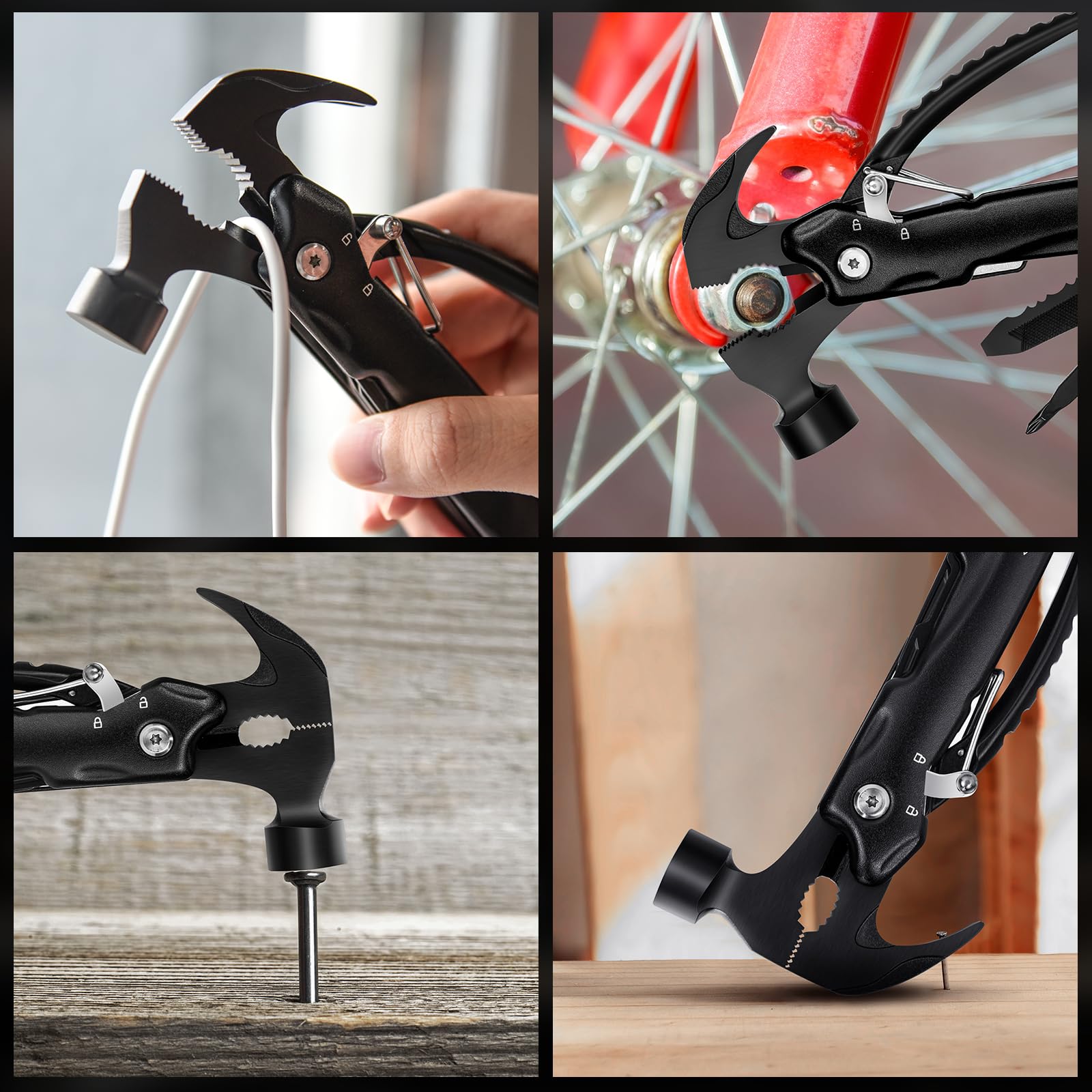 Hinshark Geschenke für Männer, 12 in 1 Multitool Camping Zubehör, Männergeschenke, Ostergeschenke Geburtstagsgeschenk Lustige Gadgets Ostern Geschenke für Erwachsene Männer Papa, Vatertagsgeschenk 4