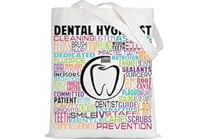 LEVLO Dental Hygienist Canvas Tote Bag Dentist Assistant Graduation Gift Dentist Shoulder Bag For Dental Graduation