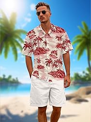 Hawaiian Shirts for Men Summer Beach Casual Short