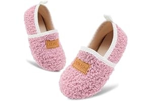 ANLUKE Kids Toddler Slippers Boys Girls Indoor House Shoes Non-Slip Slippers Socks Outdoor Warm Walking Shoes