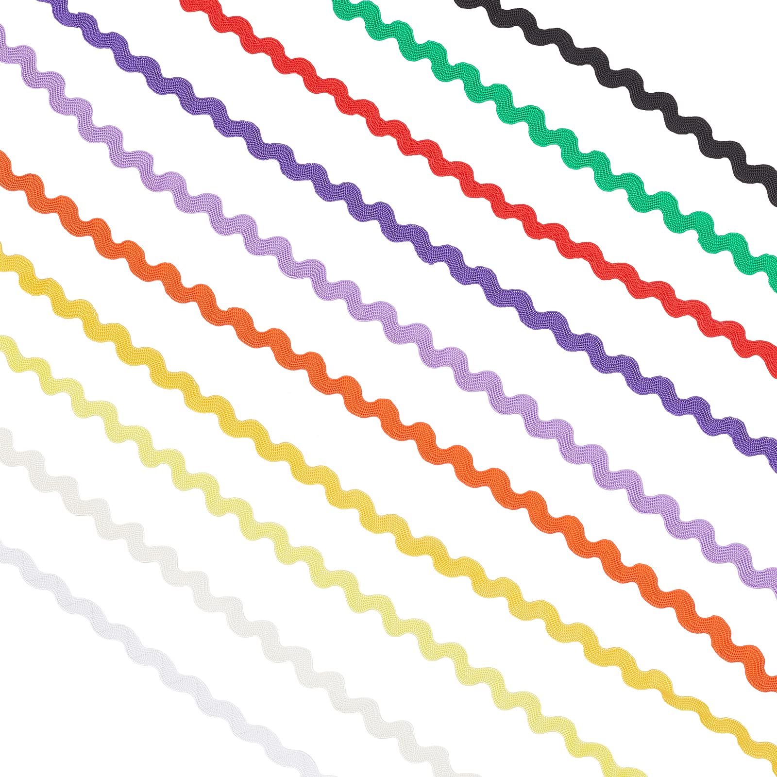 GORGECRAFT 54 Yard/ 50m 10 Colors RIC Rac Wave Bending Fringe Trim Ribbon Rick Rack Wrapping Fabric Ribbon for Clothes Dress Sewing Flower Making Home Party Wedding Decoration Lace Craft — image 1