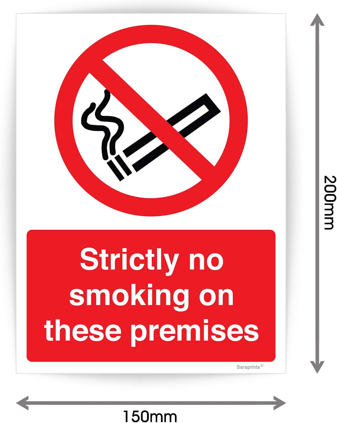 2 X No Smoking Stickers Self Adhesive Waterproof Stickers 150mm x 200mm V1101, beige|black|red, 150 x 200 mm - Image 4