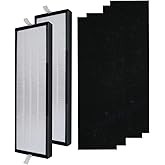 PUREBURG Replacement Filter Compatible with Alen T500 Air Purifier, 2-Pack H13 HEPA + 4 Activated Carbon Filters,Cooking Odor & Voc's Remove version
