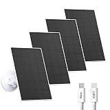 VUEBEE 2W Solar Panel for Security Camera Outdoor, USB/USB-C Charger with IP65 Waterproof, 360° Adjustable Mount & 7.2ft Cable, Compatible with Rechargeable Battery Cameras (4 Pack, White)