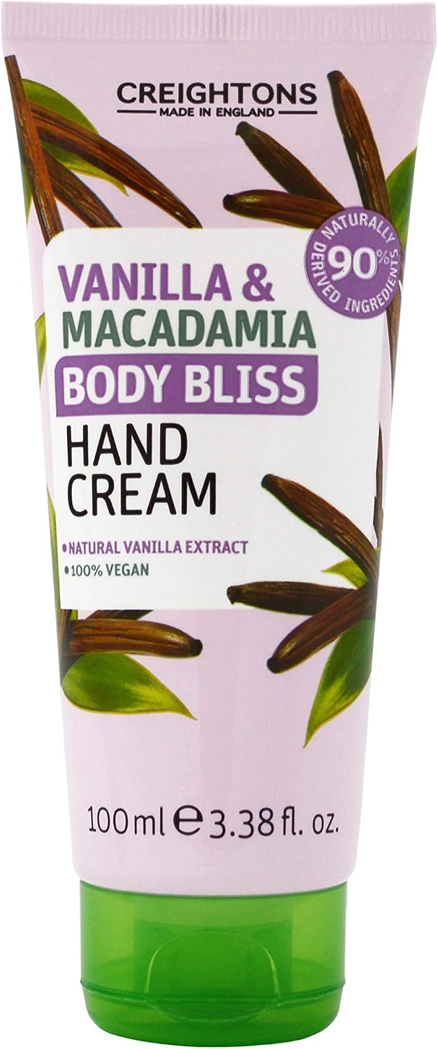 Creightons Body Bliss Vanilla And Macadamia Hand Cream (100ml), Contains 93%+ naturally derived ingredients, Cruelty Free