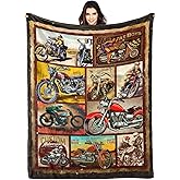 Retro Motorcycle Gift Ultra-Soft Throw Blanket 50"x40" Comfortable Gifts for Bed Sofa Dorm Decor Bedding Bedroom 1 Style