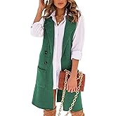 Danedvi Women Open Front Lapel Collar Cardigan Vest Button Down Long Sweaters Cardigan Solid Outerwear Coats