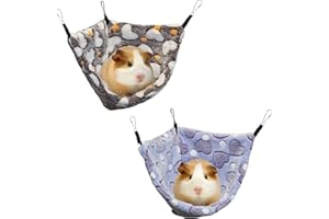 GOMICRAFT Pack of 2 Hanging Corner Hammock with Hooks for Rats, Squirrels, Sugar Gliders, Guinea Pigs, Hamsters, Hedgehogs, Ferrets and Other Small Animals. Perfect for Pet Critter Cages.