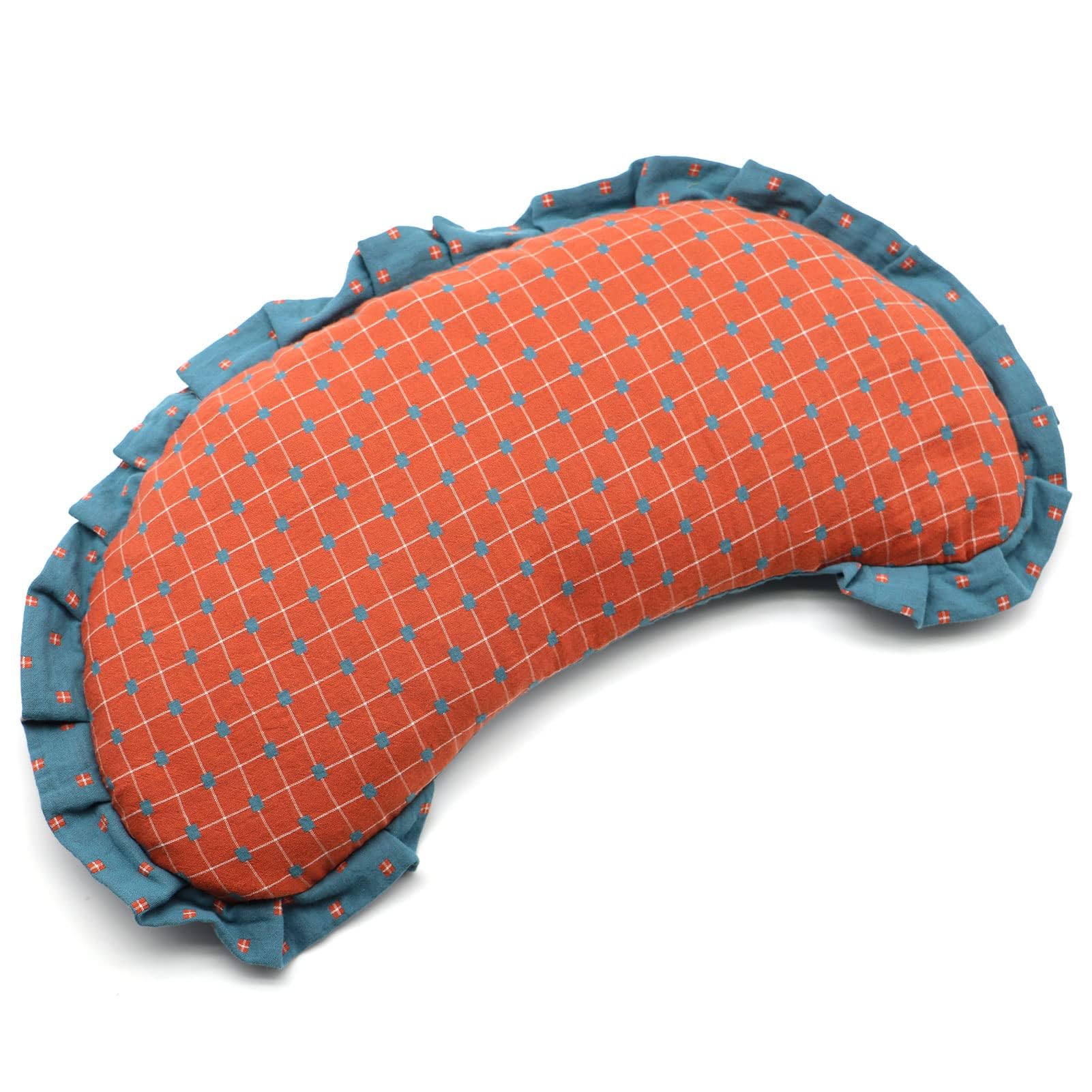 Photo 1 of Edomi Buckwheat Hull Neck Pillow, Buckwheat Pillows for Sleeping Cervical Support for Neck Adjustable Hulls Filling Pillow with Removable Washable Case (18x9 Inch, Red&Blue)
