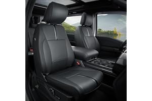 DiffCar for Ford F150 Seat Covers 2015-2022 2023 2024 2025,Full Set Leather Waterproof Black Trucks Pickup Seat Covers Custom Fit for Ford F150 Accessories,Car Seat Cover for SuperCrew/CrewCab(XL,XLT)