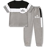 Klyatpxoen Boys Clothes Size 4-13 Years Short Sleeve T-Shirt & Pants 2-Piece Set Casual Boys Summer Fall Outfits Set
