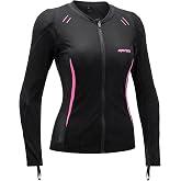 RSYSO Women's Mesh Motorcycle Jacket with CE Certified,Inner Riding Shirt | Armored Motorcycle Shirt with 5-Piece CE-Certified Protectors, Soft, Lightweight, Breathable, Fitted All-Season Biker Jacket