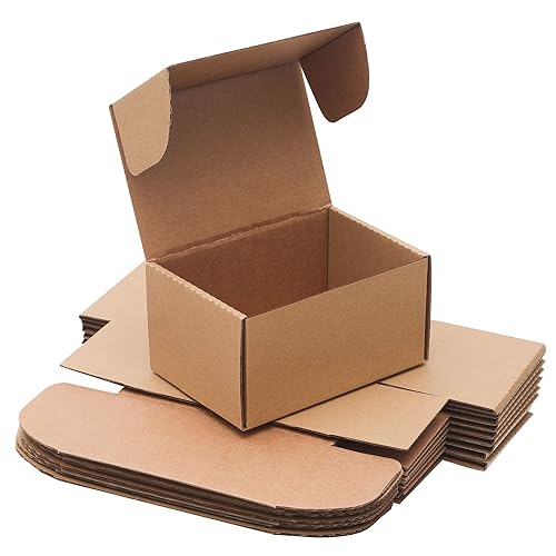 10 Pack Small Shipping Boxes 6x4x3'' Corrugated Small Cardboard
