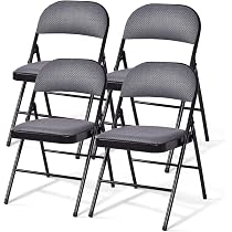 Amazon.com: GOFLAME 4 Pack Folding Chairs, Fabric Dining Chair Set ...