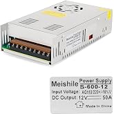 12V 50A 600W DC Switching Power supply Adapter PSU AC-DC 12Volt Industrial Transformer Converter 0-40/25amps LED drive Light Lamp Meter Electric Printer Semiconductor Motor Pump Fan Cool SMPS 110V/220