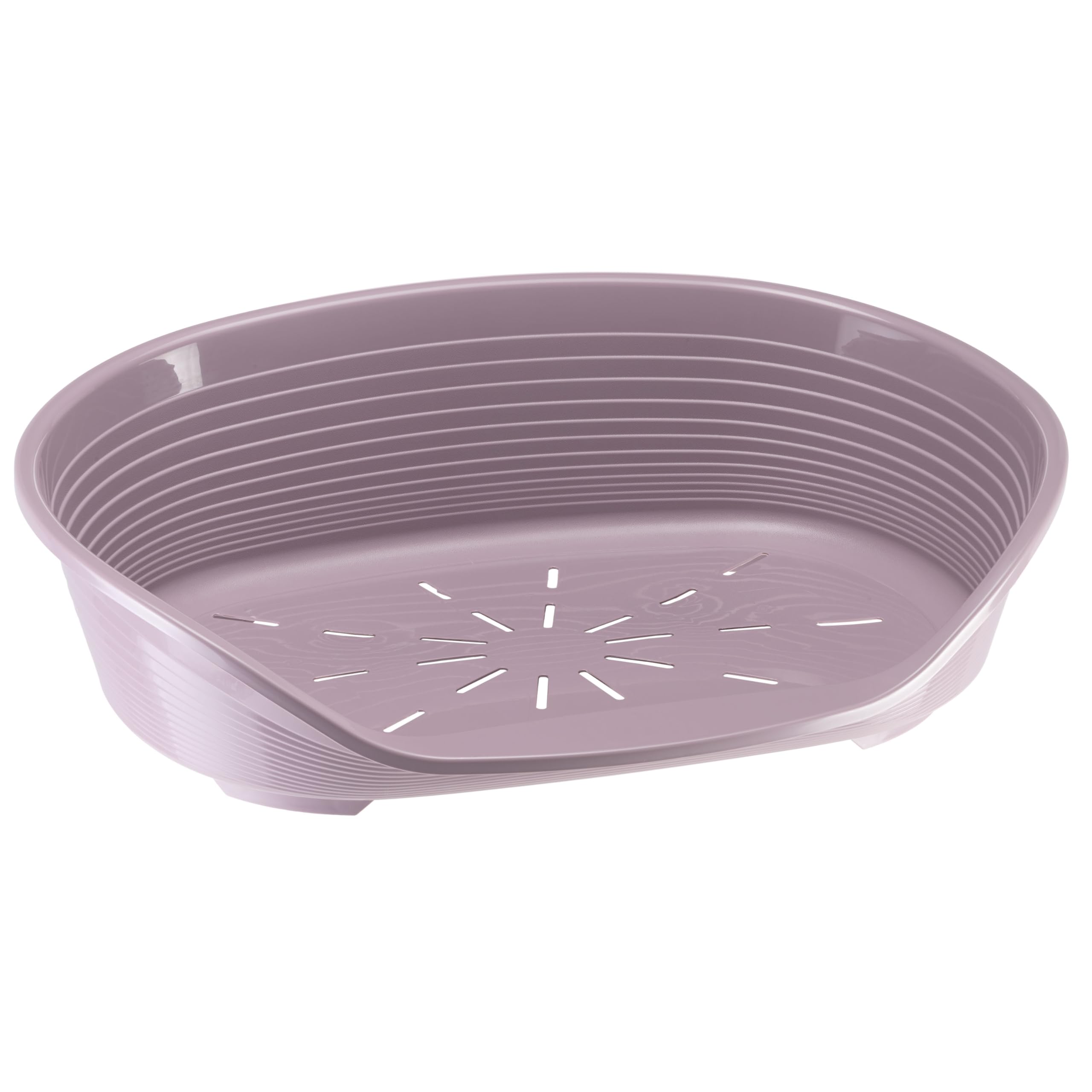 Ferplast Cat Bed, Plastic Dog Bed Large, Ventilation Holes and Non-Slip Rubber Feet for Added Stability 93,5 x 68 x h. 28,5 cm. Pink