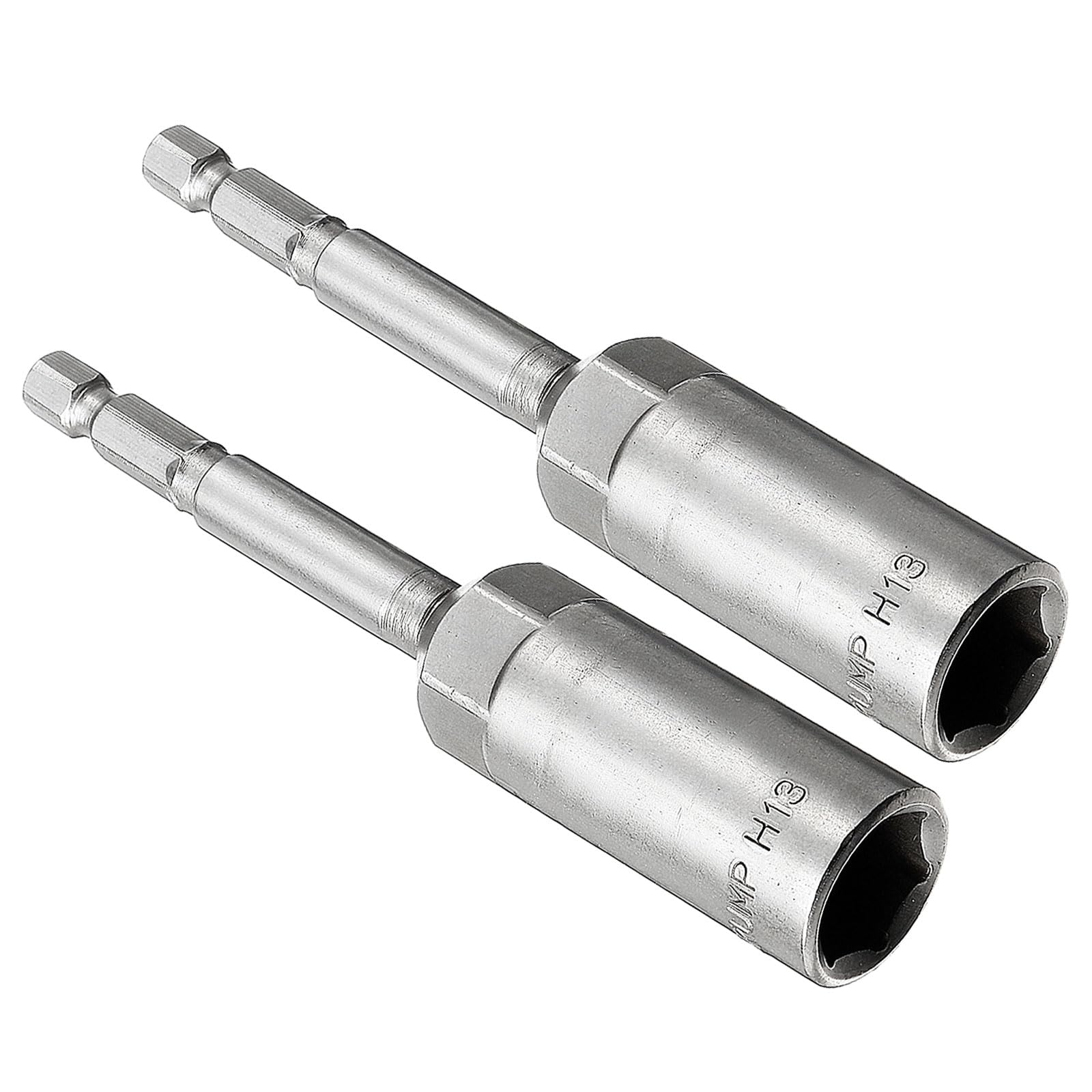 CoCud Quick-Change Nut Setter Driver Bit, 13mm Metric 100mm Length 1/4" Shank, CR-V No-Magnetic Straight Shank Setter Drill Bits - (Applications: for Auto Repair) - 2pieces