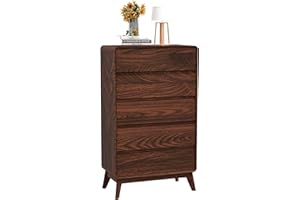 ENOUSHU 50" Tall Dresser for Bedroom, Vertical Dressers with 5 Drawers and Curved Profile Handleless Design, Chest of Drawers