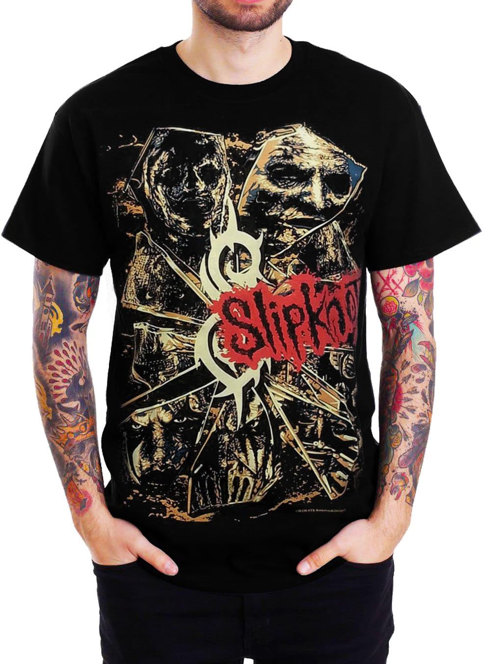 Slipknot ALL HOPE IS GONE Sketched Graphic Mens Black T Shirt (Small (Chest 17" / Length 28"))