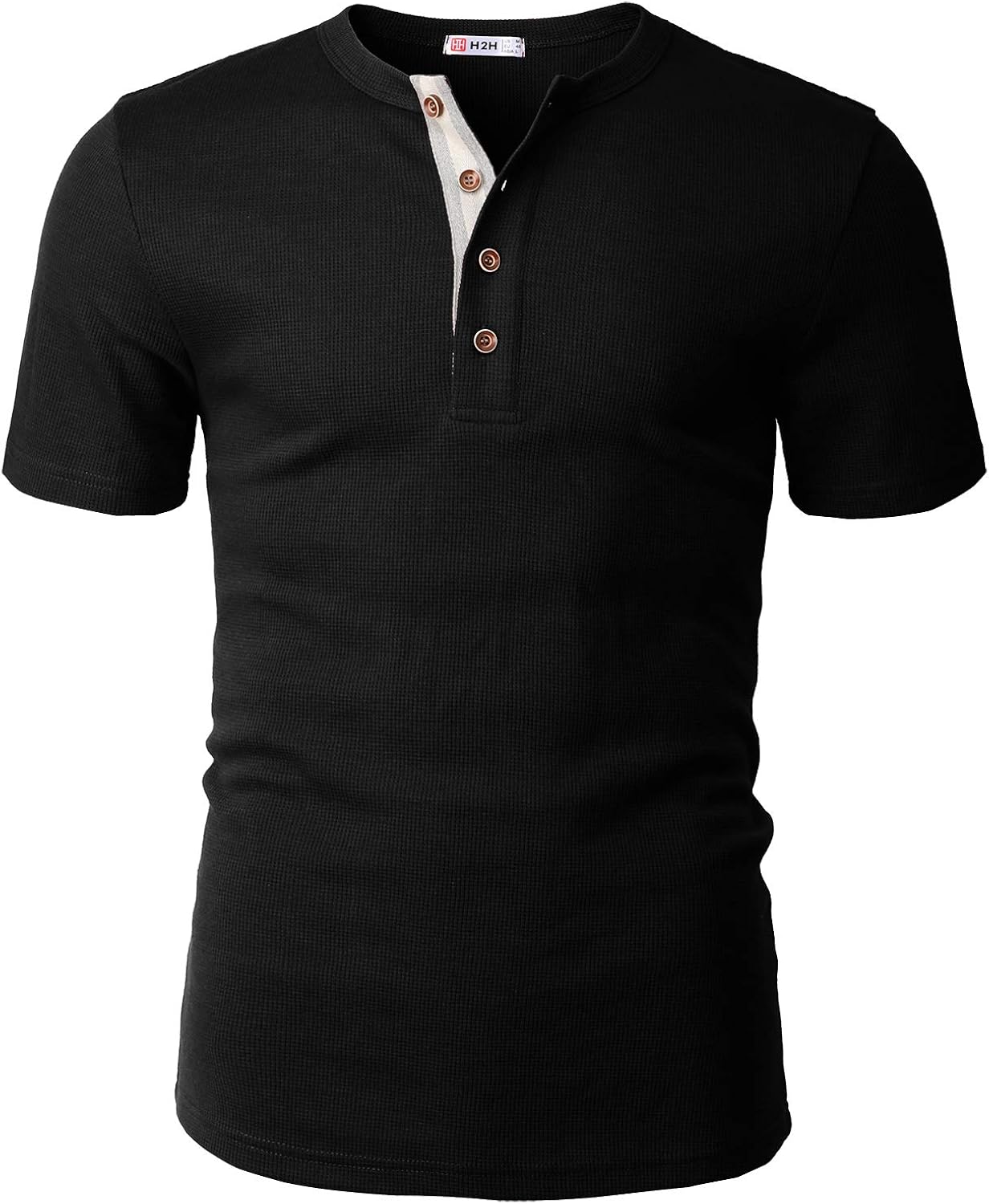 H2H Mens Casual Slim Fit Henley Shirts Short Sleeve Waffle Fabric at  Men’s Clothing store