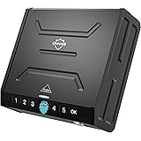 ONNAIS Gun Safe - Biometric Gun Safe for Pistols, Quick-Access Pistol Safe Firearm Safety Device with Fingerprint Lock or Key