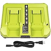 CHAUNVEN 40V Charger for Ryobi,OP401 40 Volt Lithium ion Battery Dual Charger for OP4015 OP4026 OP4030 OP4040 OP4050 OP4060 Battery