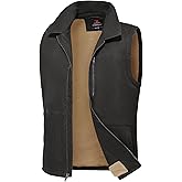 Rdruko Men's Winter Fleece Vest Outerwear Warm Sherpa Lined Cotton Full Zip Casual Work Vest