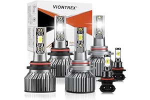 VIONTREX Compatible for 2013 2014 2015 DODGE RAM 1500 2500 3500 With Projector Light Bulbs,9005 High Beam 9012 Low Beam 9005/9145 Fog Lights 6000K White Light Combo Kit,Plug-N-Play,Powersports Bulbs,6-Pack