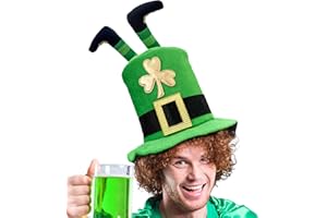 gagift world St Patrick's Day Hat, Green Top Hat Leprechaun Costume St Patricks Day Accessories for Men and Women Funny Leprechaun Hat Irish Themed Party Halloween Gifts for Adults