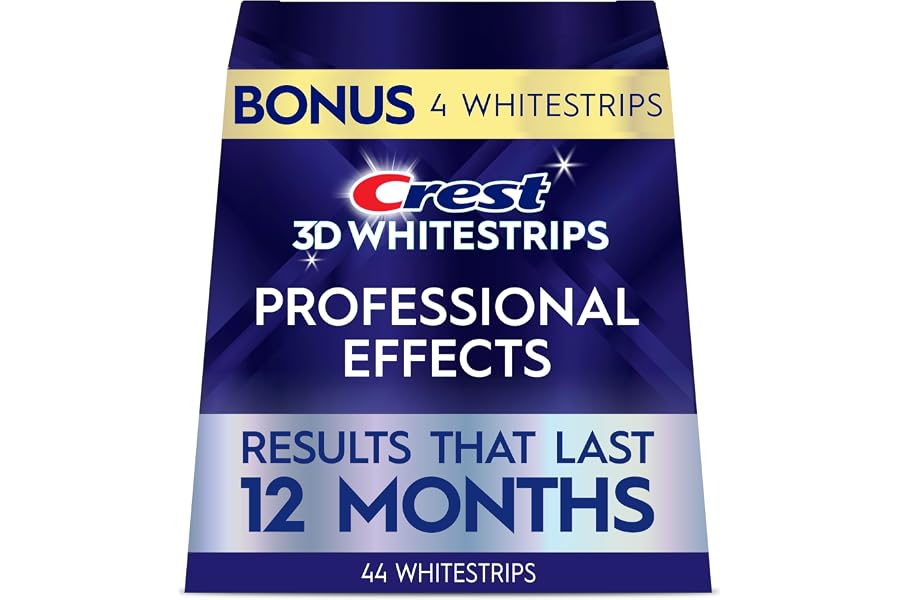 Crest Teeth Whitening Strips, Crest 3D Whitestrips Professional Effects, Enamel Safe Teeth Whitening Kit, 22 Treatments (44 S