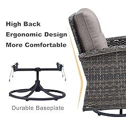 HUMMUH 5-Piece Patio Furniture PE Wicker Outdoor
