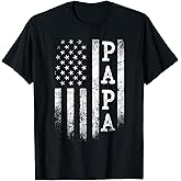 Papa American Flag Papa Gifts Patriotic Father's Day T-Shirt
