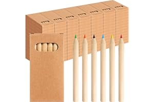 TSIS MHUO 600pcs/100 Boxes Mini Colored Pencils Bulk Kids Drawing Colored Pencils Bulk Party Favor, 6 Color Pencils in Kraft Boxes, 3.5 Inch Short Coloring Pencils Pre-sharpened for Classroom School Supplies