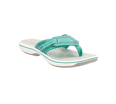 clarks flip flops green
