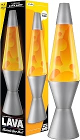 Lava Lamp 14.5 Original Motion Lamp Orange Yellow with Silver Base