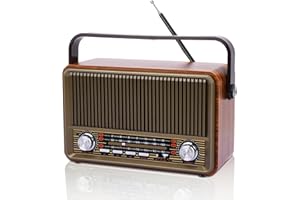 Portable AM FM Radio, Dmyond Rechargeable Small Bluetooth Speaker Portable Radio, Shortwave Radio with, AC, Operated Radio, Loud Speaker, Support AUX/TF Card/USB Playing for Home Outdoor