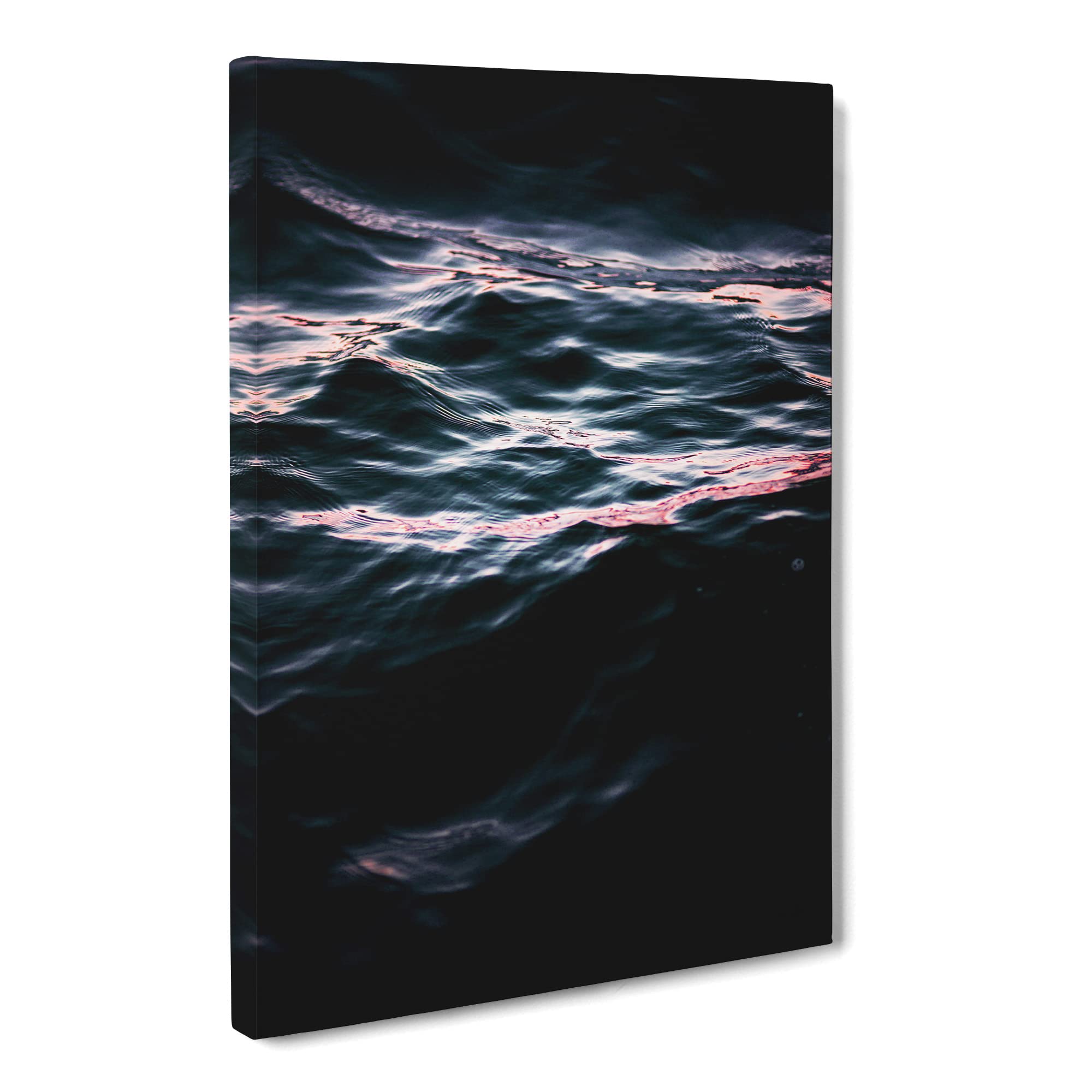 Light Reflecting Upon The Ocean Canvas Print | Gallery Wrapped 30mm Frame Wall Art | 20x14 inches | Ready to Hang | Abstract Seascape Picture | Living Room Bedroom Lounge Office