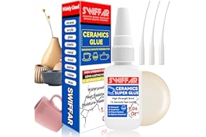 SWIFFAR Ceramic Glue, Clear Super Ceramic Glue Repair Kit for Pottery and Porcelain, Food Safe Adhesive for Mug, Waterproof and Heat Resistant, Strong Bonding, Long Lasting, Quick Drying, Easy to Use