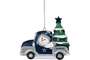 FOCO Dallas Cowboys NFL Snowman in a Truck Ornament