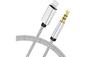 [Apple MFi Certified] iPhone AUX Cord for Car Stereo, Veetone 3FT Lightning to 3.5mm AUX Audio Nylon Braided Cable for iPhone 14 13 12 11 Pro Max/XS/XR/X 8/iPad/iPod to Speaker, Home Stereo, Headphone