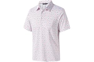 TRUSMOL Golf Shirts for Men Dry Fit Performance Print Short Sleeve Moisture Wicking Golf Polo Shirts