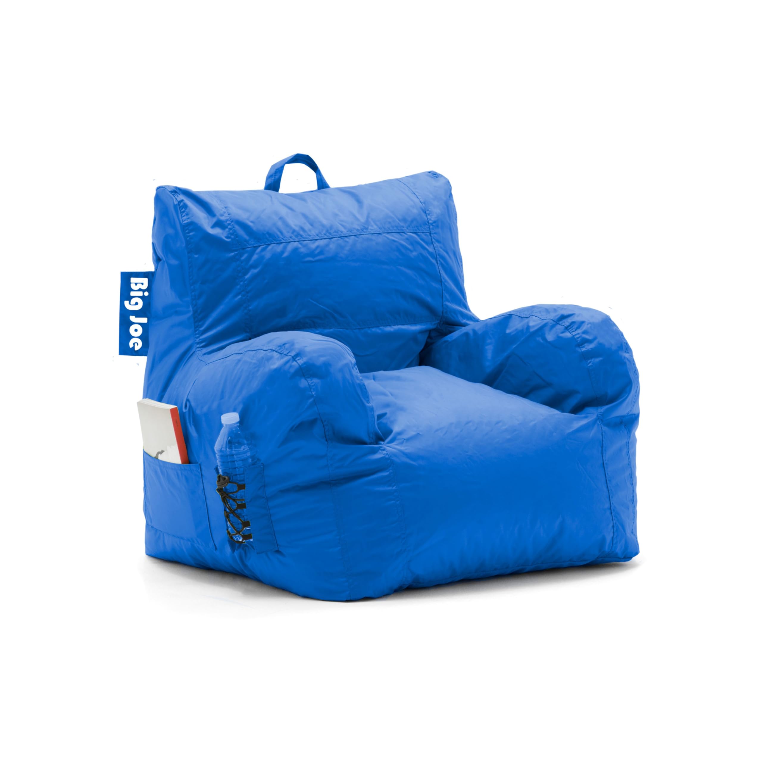 Big Joe Dorm Bean Bag Chair with Drink Holder and Pocket, Sapphire ...