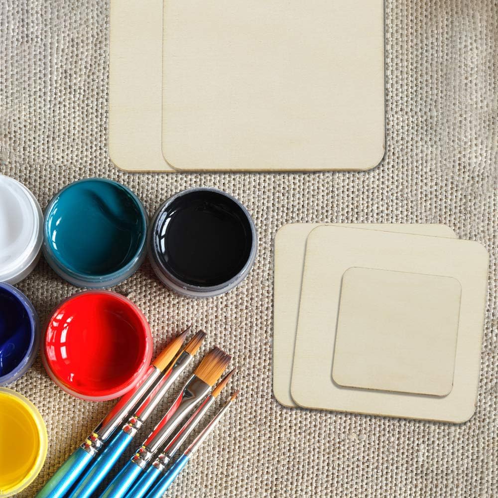 Meetory 42PCS Unfinished Blank Wood Squares - Image 5
