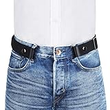 VBIGER Cinturón elástico invisible sin hebilla para hombres Ancho 1.4" Se ajusta
